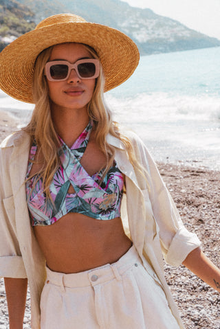 Bikini top with cups ABELIA Recycled Print